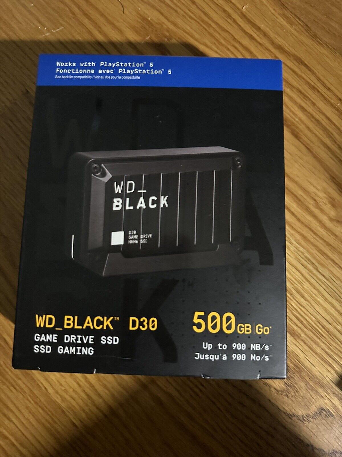 WD BLACK D30 500GB  SSD USB-C, PS5 External Solid State Drive - Black