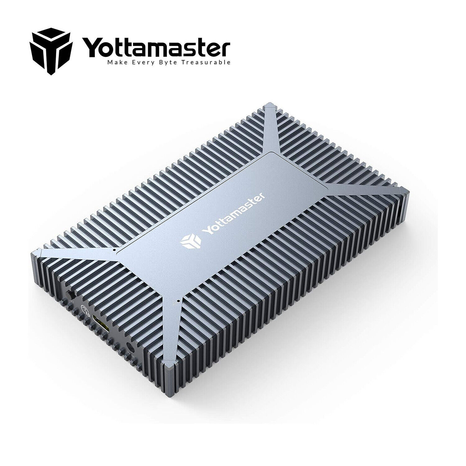 Yottamaster Dual Bay RAID M.2 NGFF SATA USB C 3.2 Hard Drive Enclosure Adapter