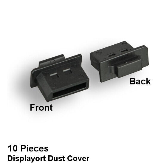 Kentek Lot of 10 Pcs DisplayPort Dust Cover with Handle Port Protector Black