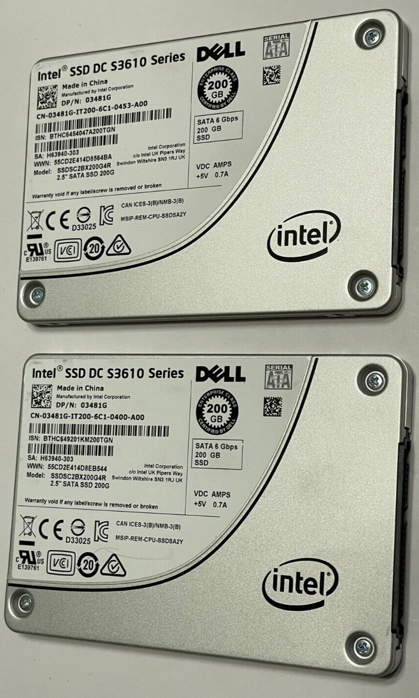 Intel DC S3610 SSDSC2BX200G4P 200 GB SATA III 2.5 in Solid State Drive