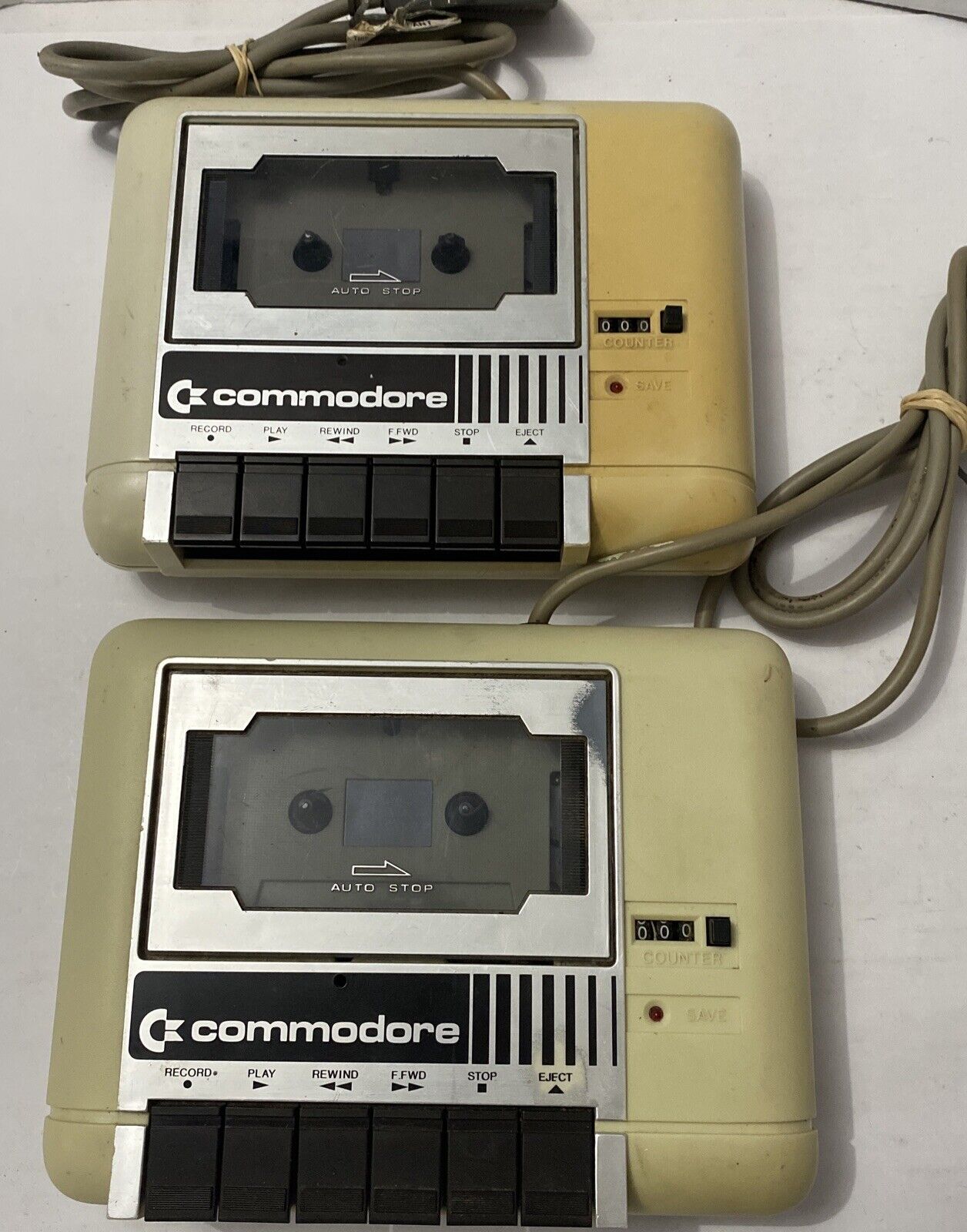 Lot Of 2 Vintage Commodore 1530 C2n Datasette Cassette Tape Players Working