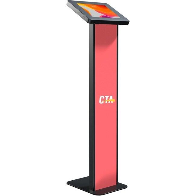 CTA Digital Customizable Premium Locking Floor Stand Kiosk Black PADPARAF1