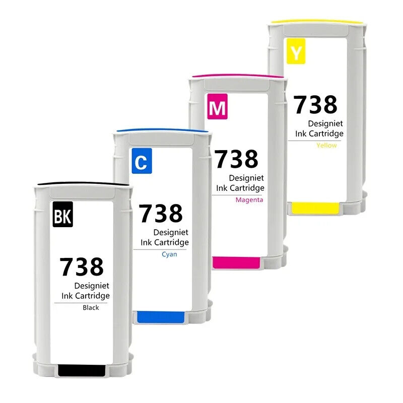 4x130ml 738 Ink Cartridge Works for DesignJet T850 & T950 Wide Format Printer