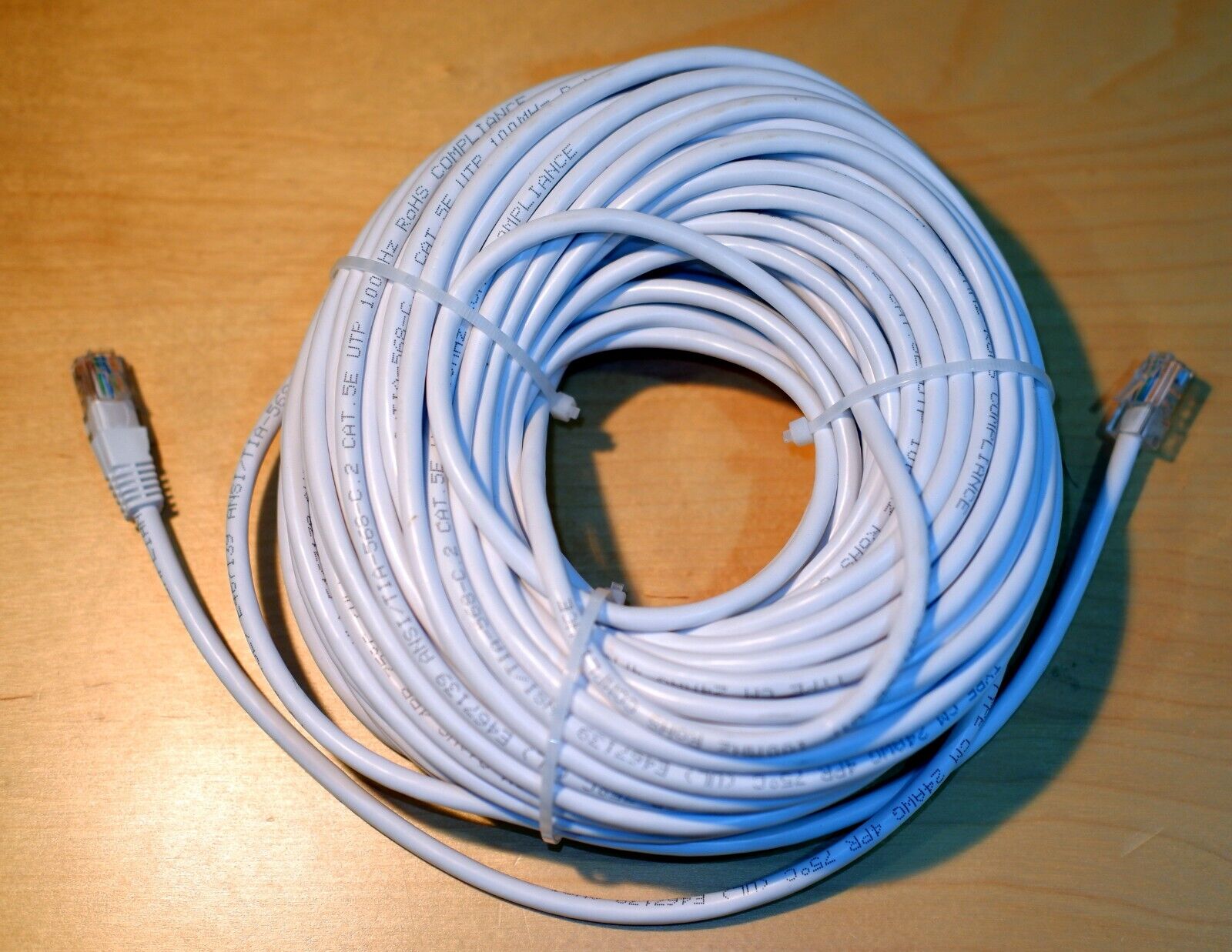 100ft CAT5E Ethernet LAN Network Cable, High Quality, White