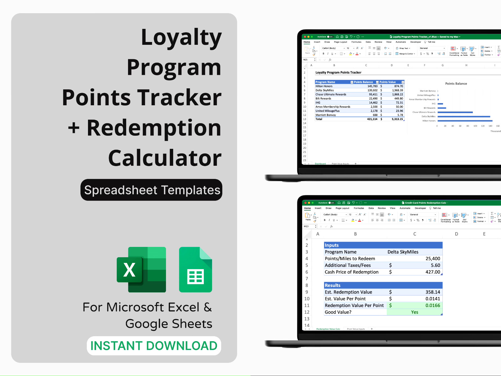 Loyalty Program Points Tracker & Redemption Calculator for Credit Card Points