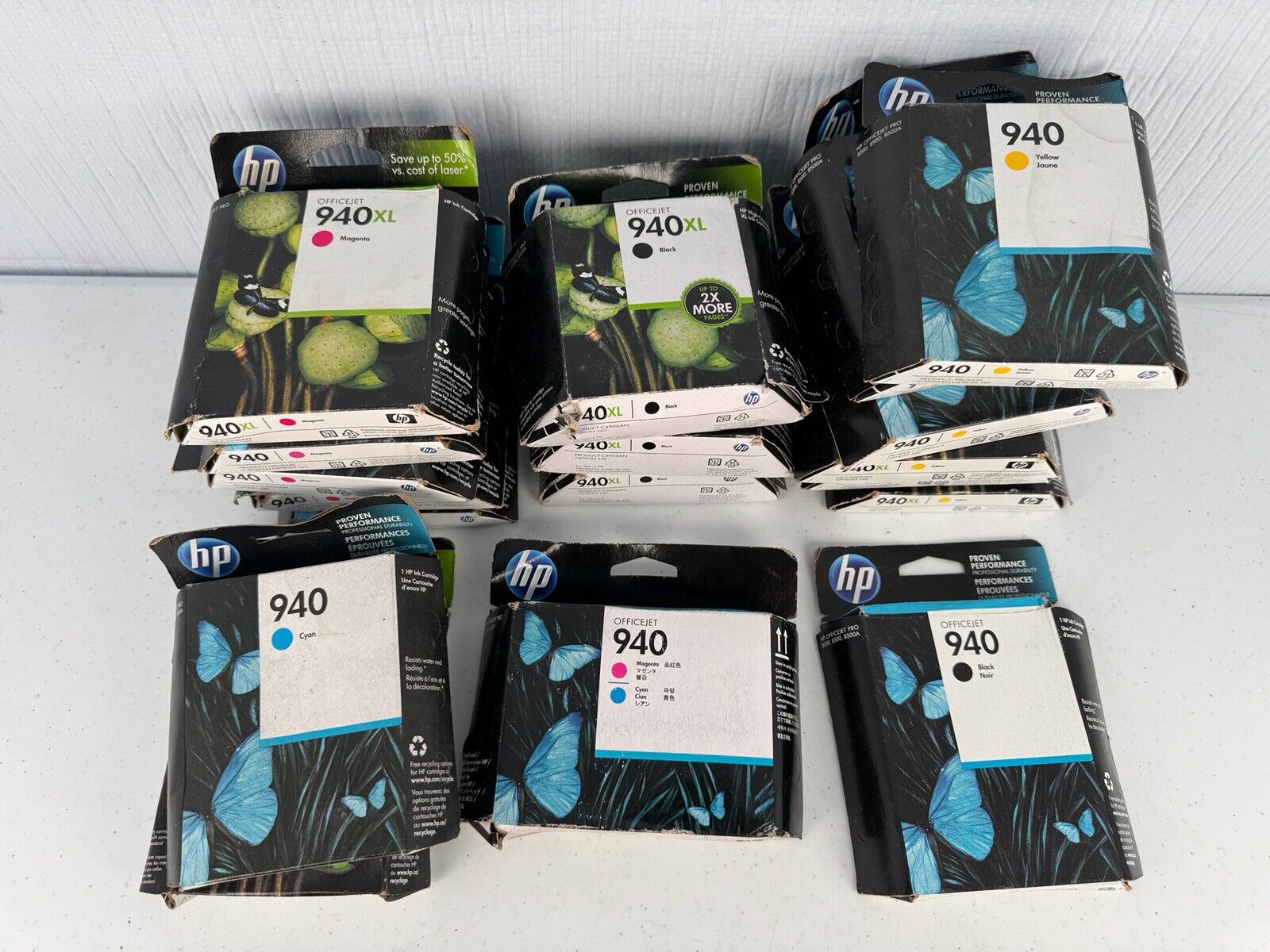Lot Of 19 Genuine Hp 940 & 940Xl Print Cartridges Color And Black Expired 13-20
