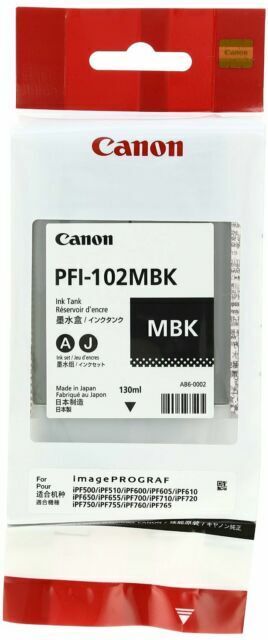 Canon PFI-102MBK Ink Cartridge - Matte Black Exp 2014