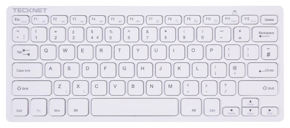 TECKNET - Slim Wireless Keyboard, White