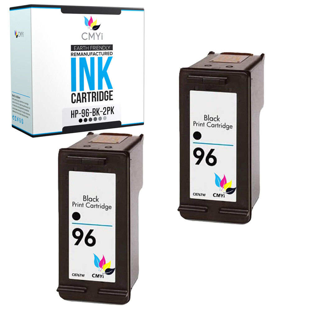 2 PK #96 Black C8767WN Ink Cartridges for HP 96 Officejet Deskjet 5740 6540 6620