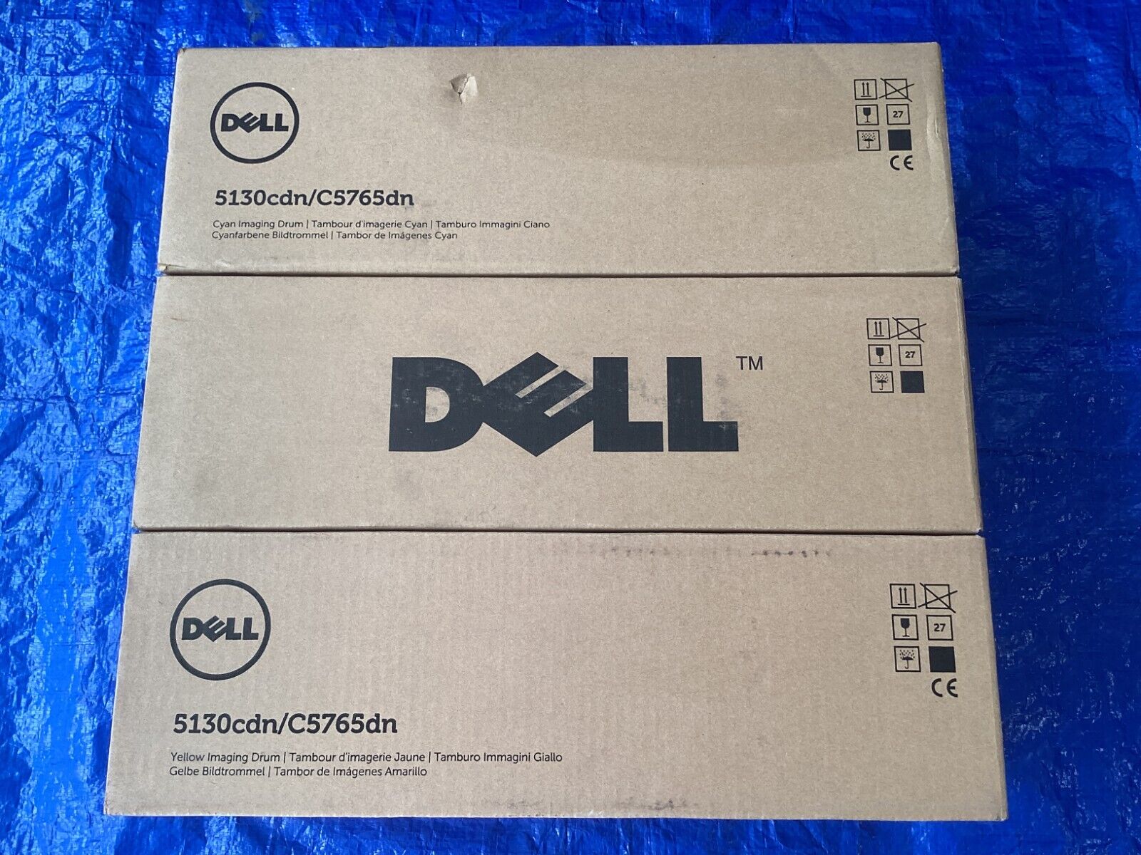 NEW Lot of 3, Dell 5130CDN C5765D CT350801 Cyan/CT350803 x2 Yellow Imaging Drum