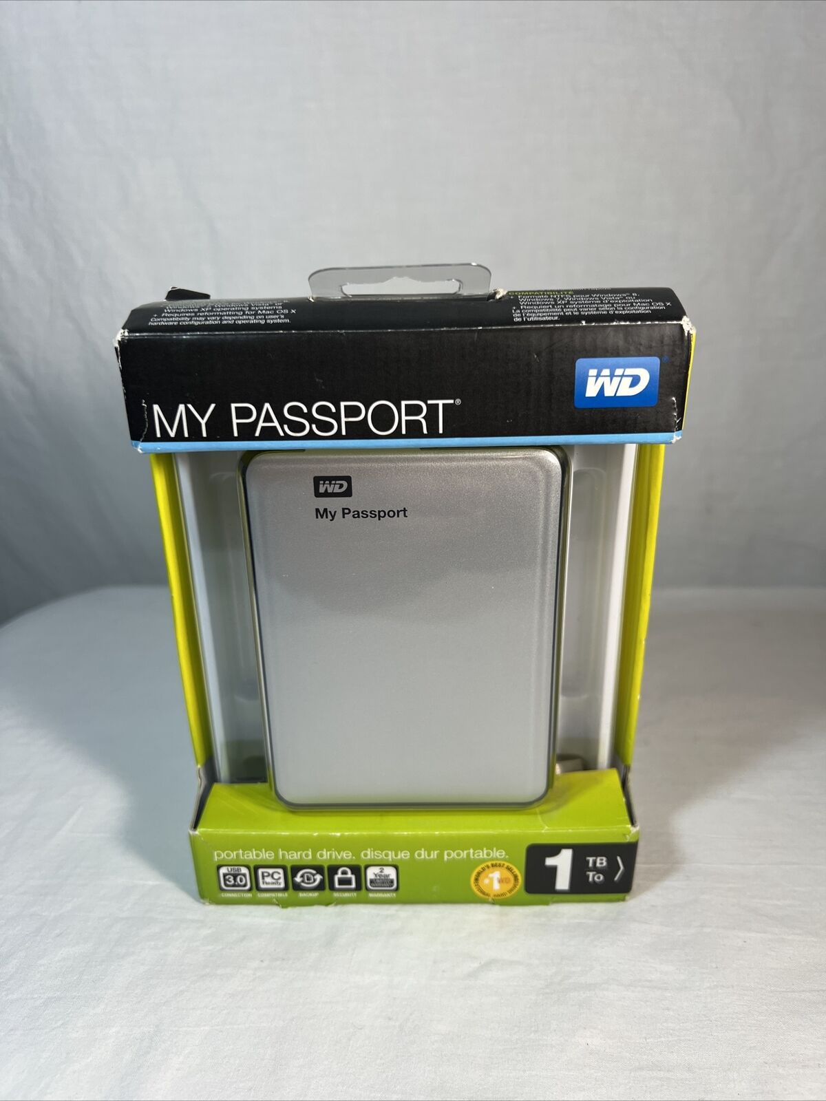 (NEW) WD My Passport 1TB External Portable Hard Drive USB 3.0 WDBBEP0010BSL-NESN