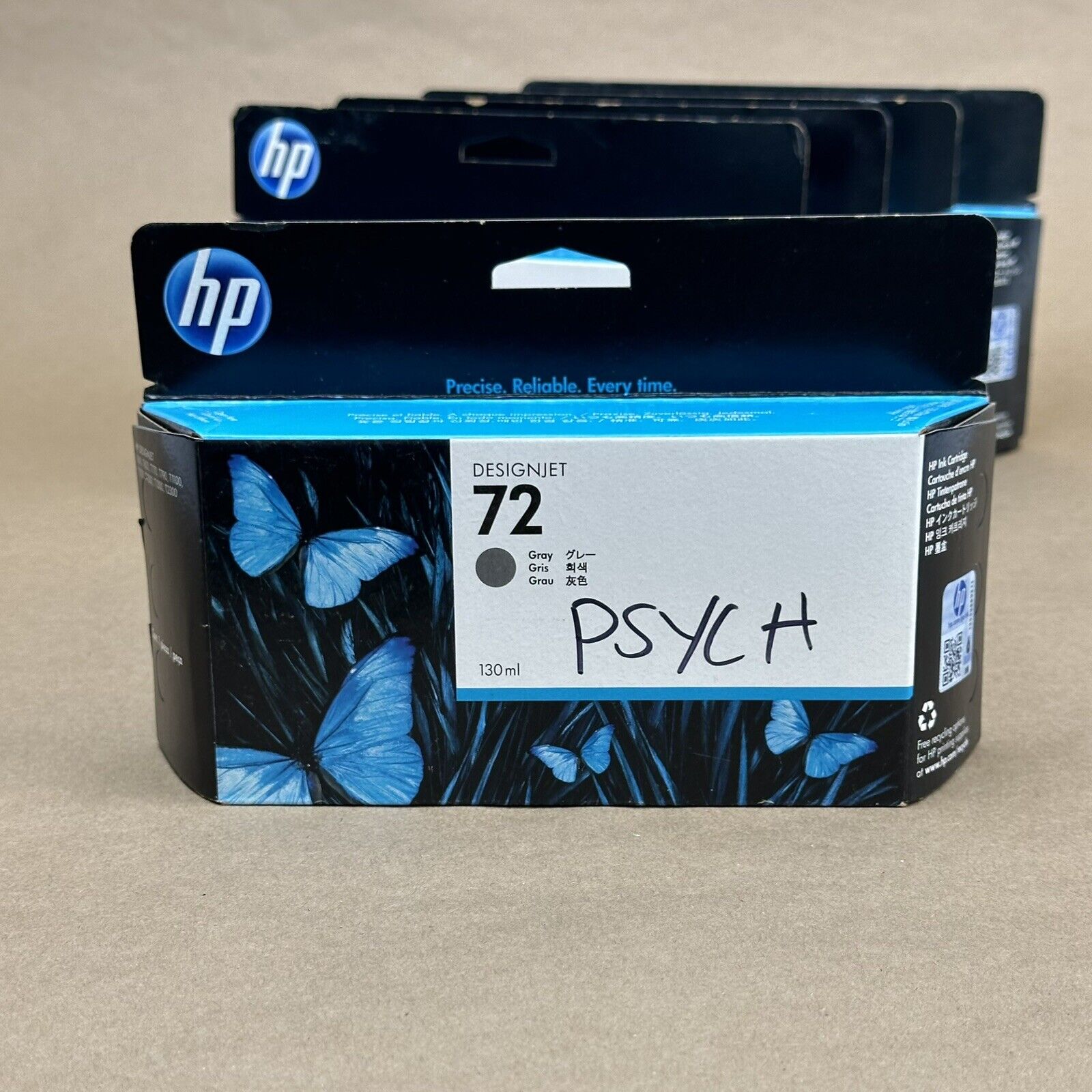 HP 72 C9374A Gray Ink Genuine Cartridge 130ml in Box for DesignJet Printer