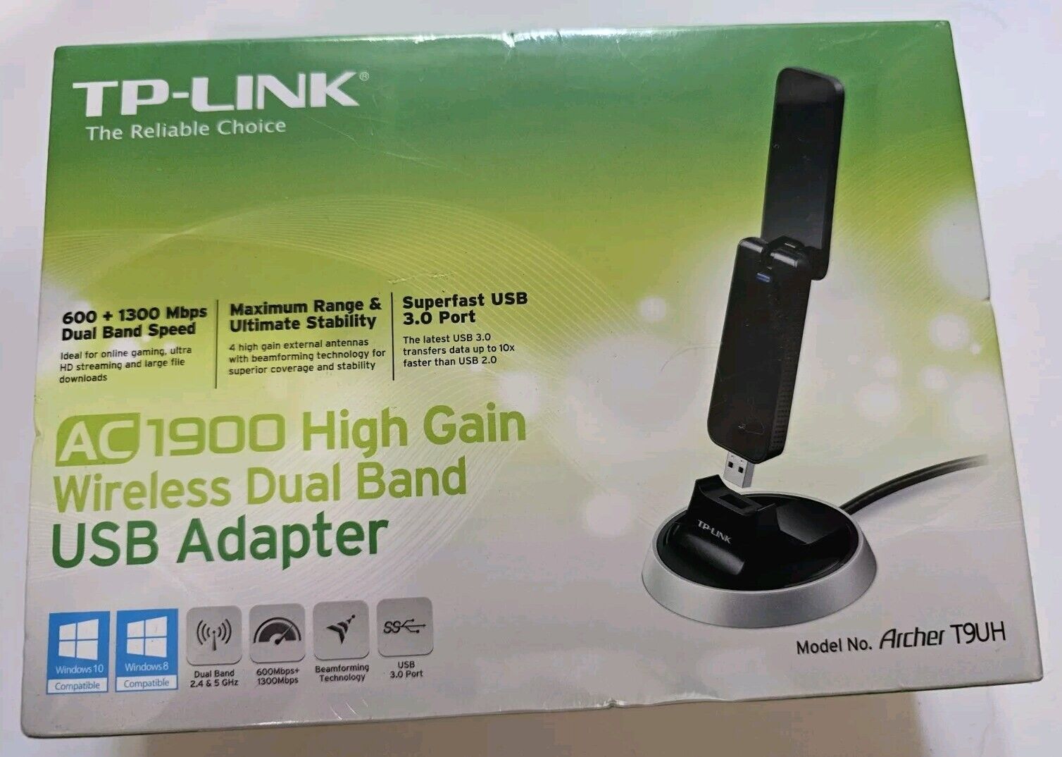 TP-LINK AC1900 High-Gain Wireless Dual-Band USB 3.0 Adapter Archer T9UH Win/Mac