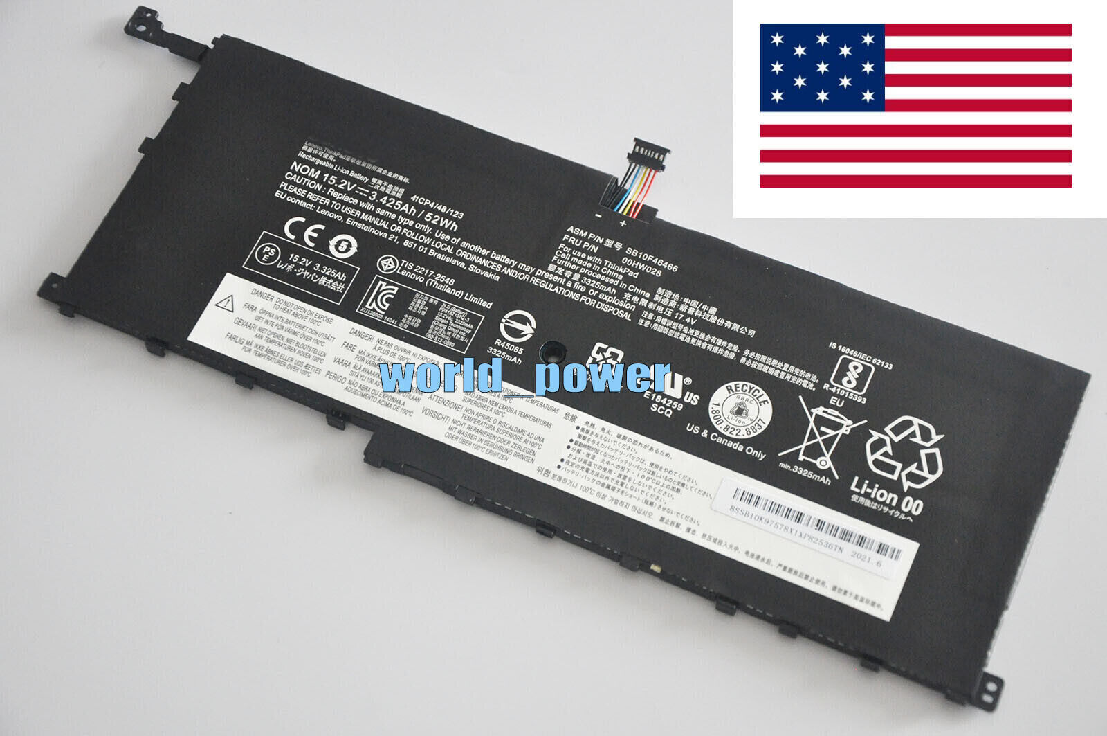 USA 100% New Genuine 01AV438 00HW028 00HW029 battery For Lenovo X1 Carbon 2016