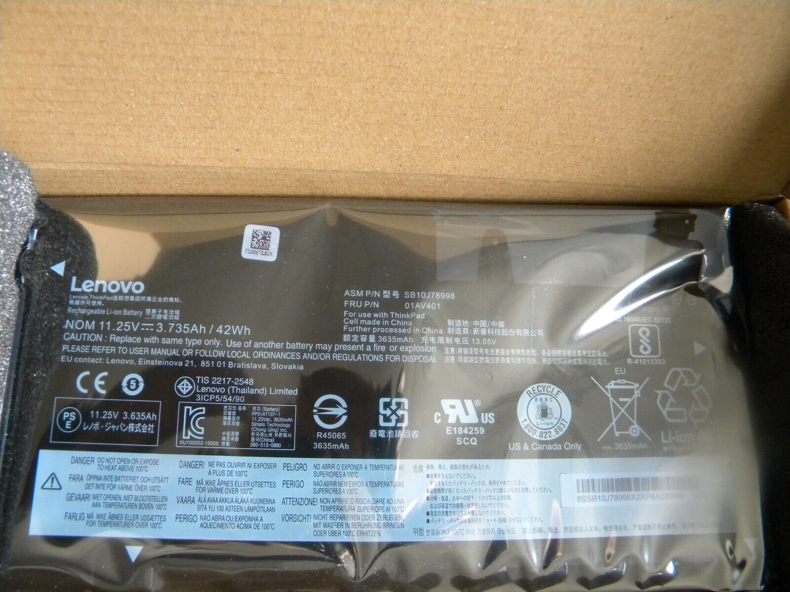 New Genuine Lenovo Battery Chromebook ThinkPad S2 13 Yoga 14 20GL 20GL0000US +