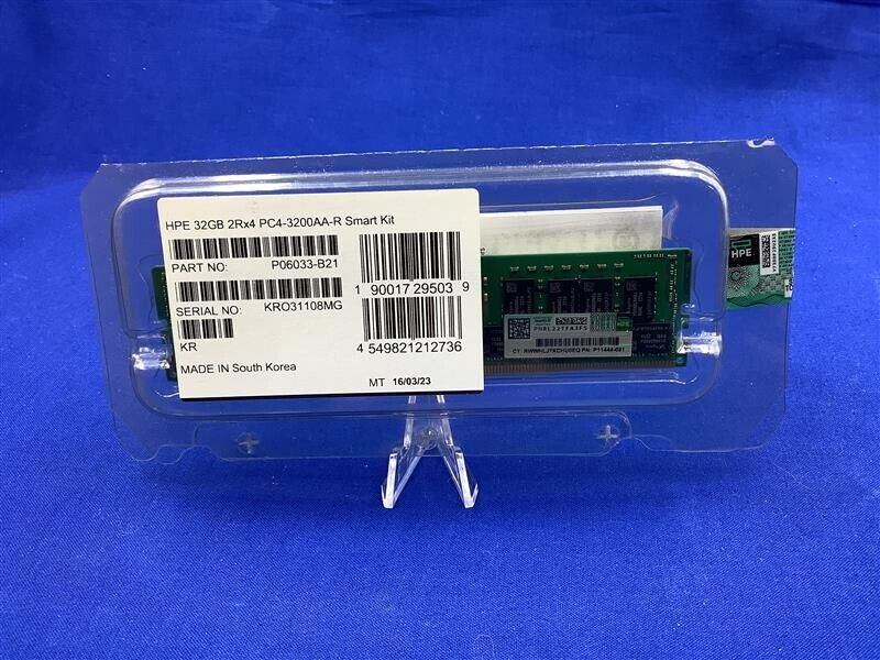 P11444-091 HPE 32GB (1X32GB) 2RX4 DDR4-3200 REGISTERED SMART MEMORY P06033-B21