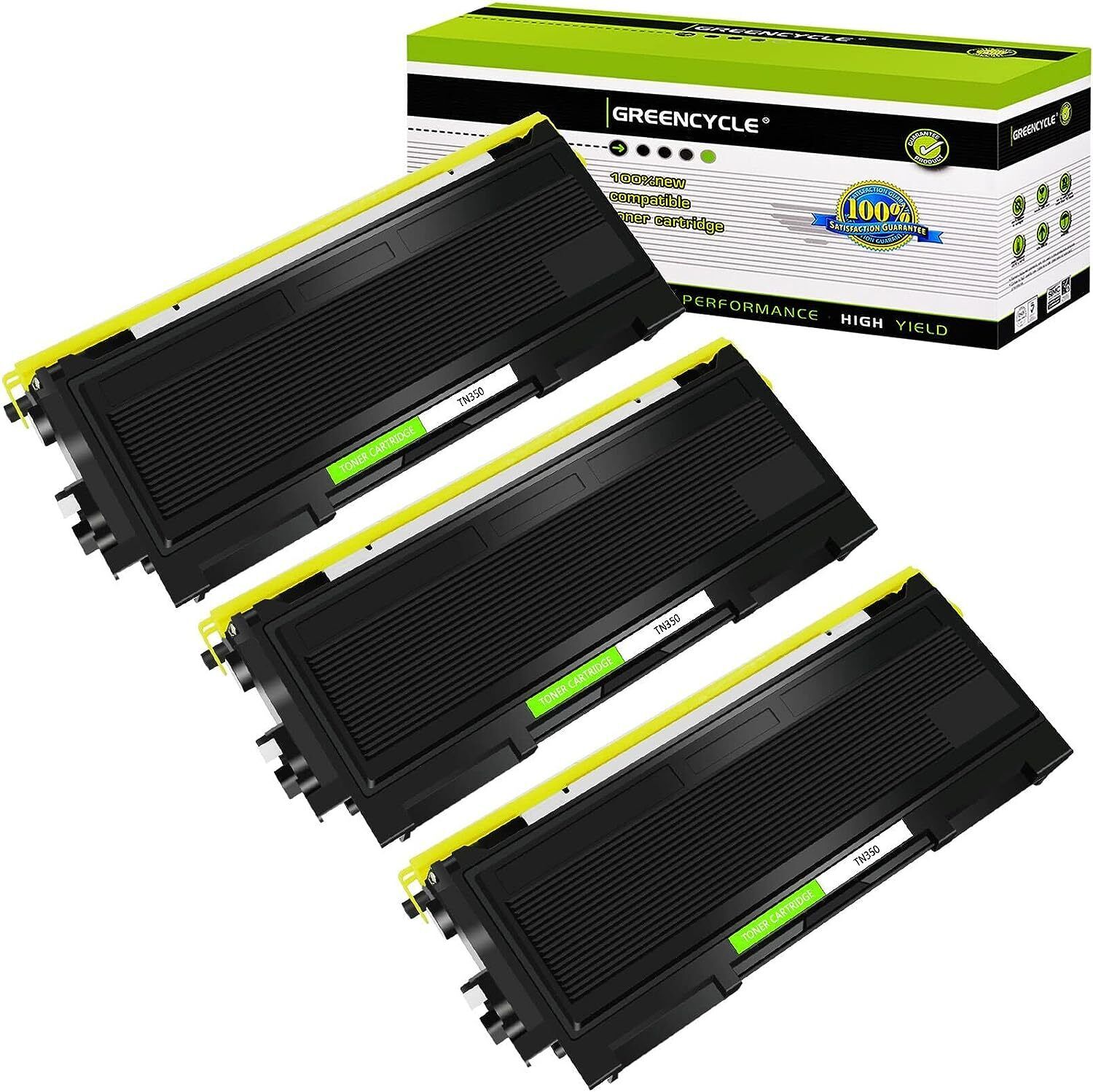 3PK High Yield TN-350 Toner Cartridge for Brother MFC-7225N MFC-7220 Printers