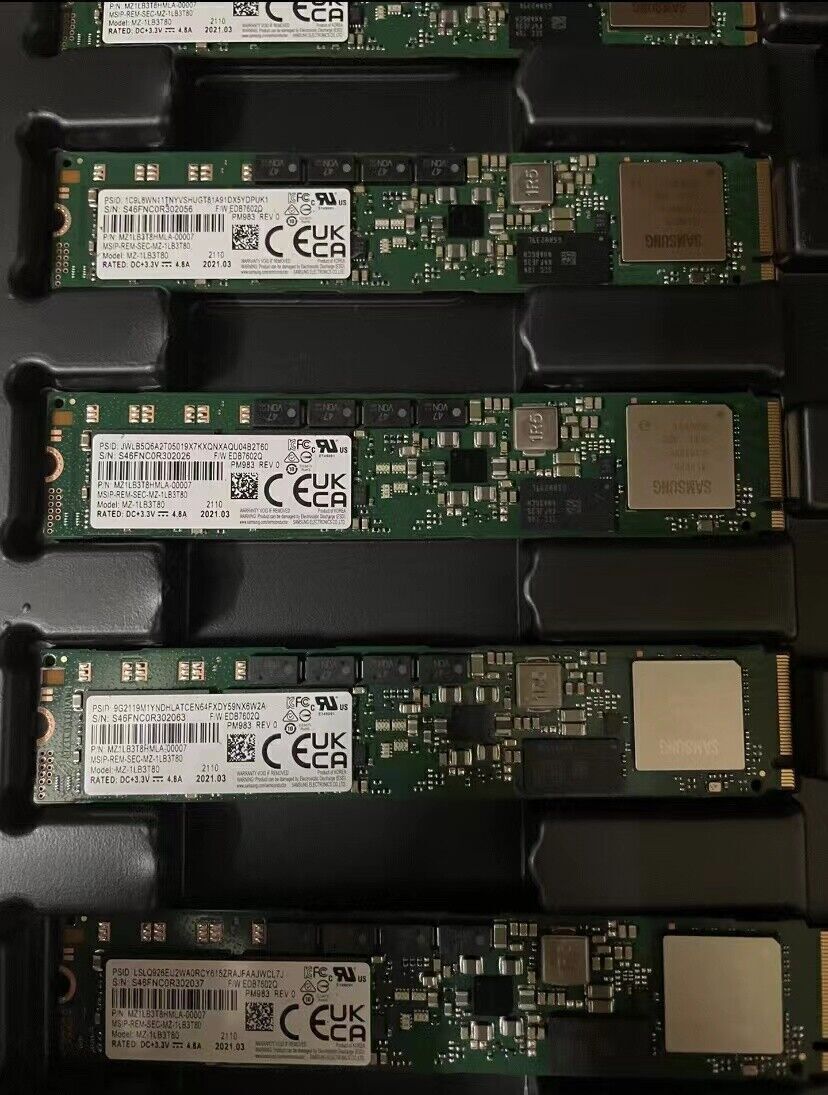 New Samsung PM983 3.84TB MZ-1LB3T80 MZ1LB3T8HMLA-00007 NVMe M.2 PCIe SSD 22110