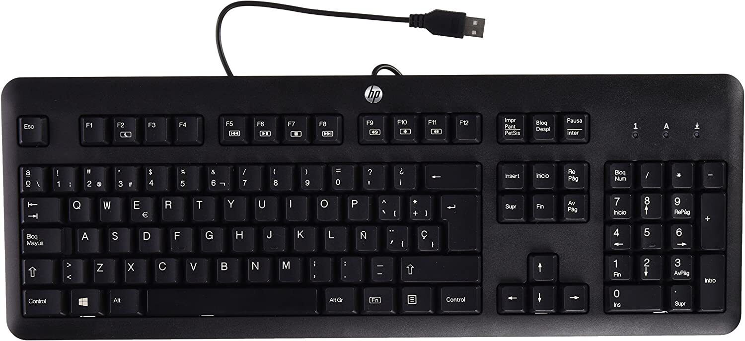 HP Usb Windows Black KeyBoard - Spain - 537923-161