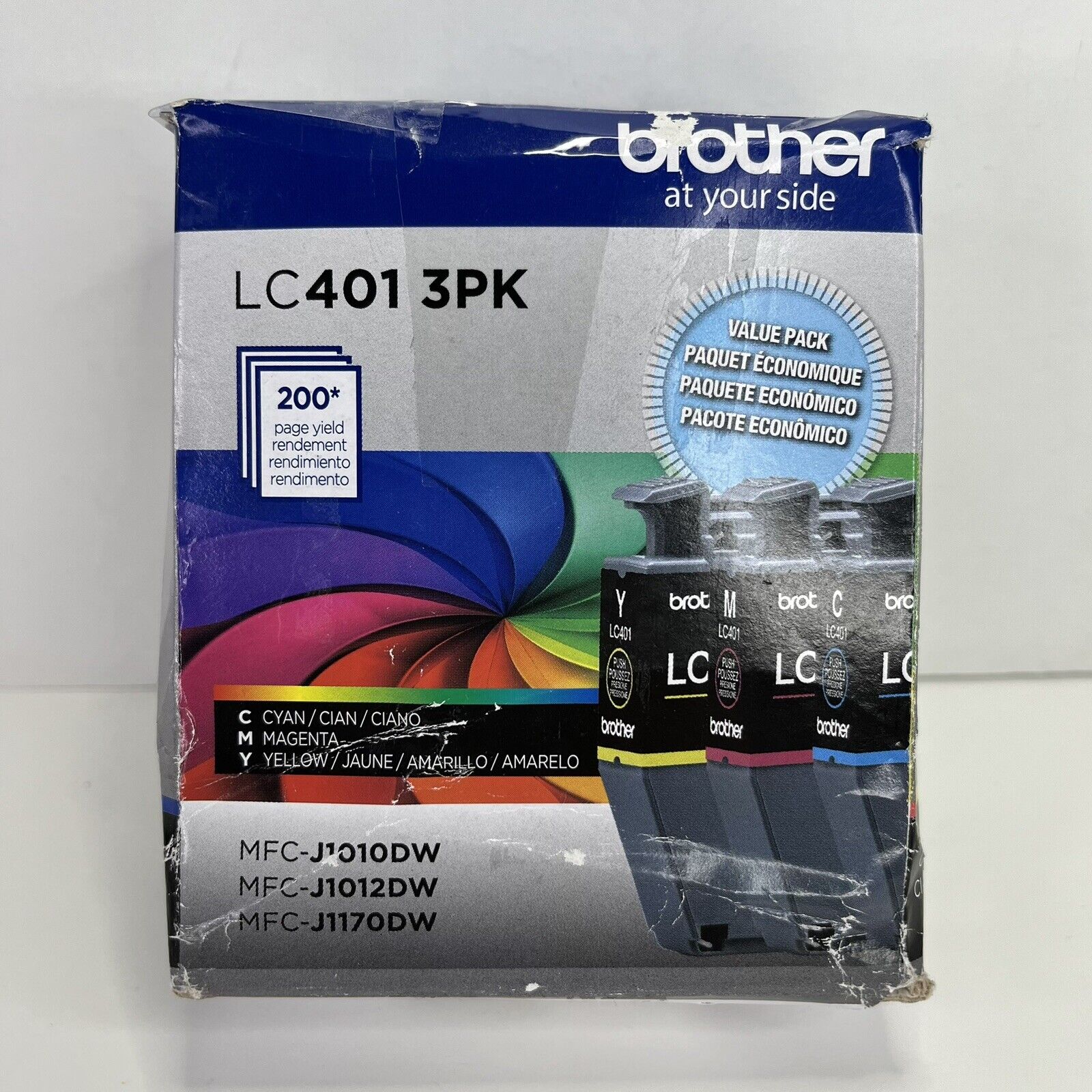 Genuine Brother LC401XL 3-Pack High Yield Color Ink Cartridges New Open Box 2026