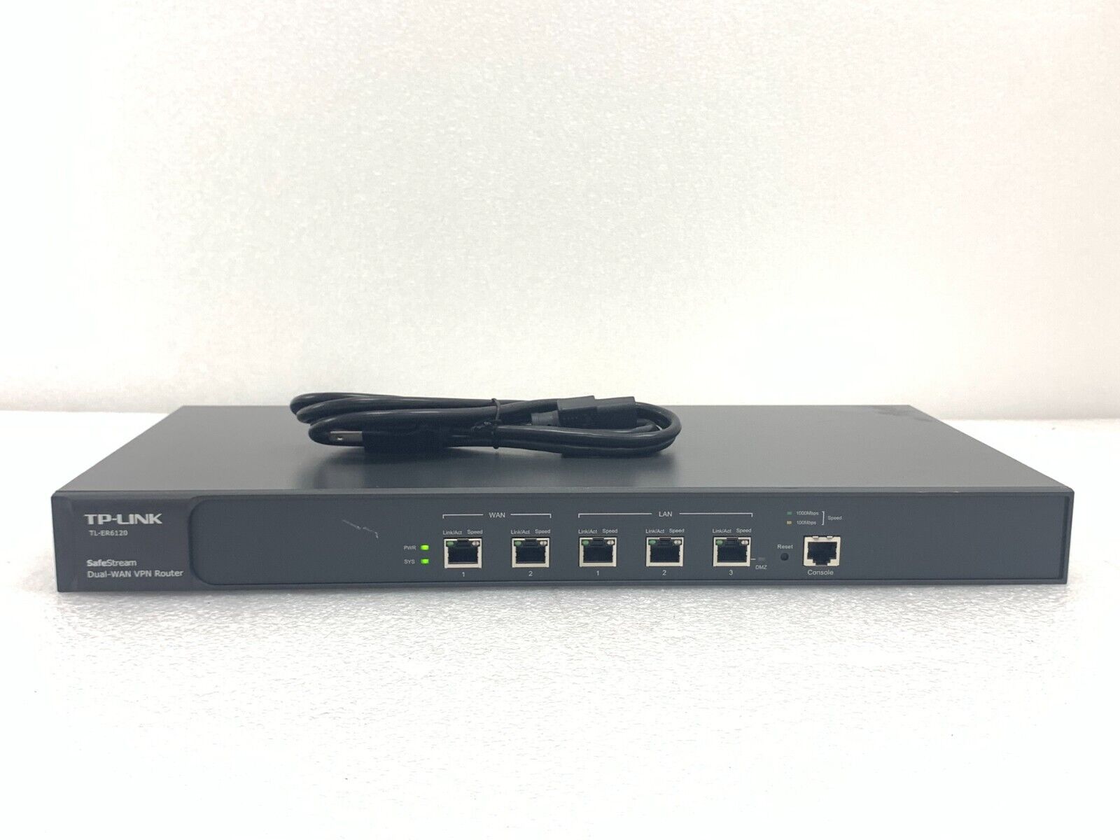 TP-Link TL-ER6120 SafeStream Gigabit Dual-WAN VPN Router NICE UNIT w? POWER CORD