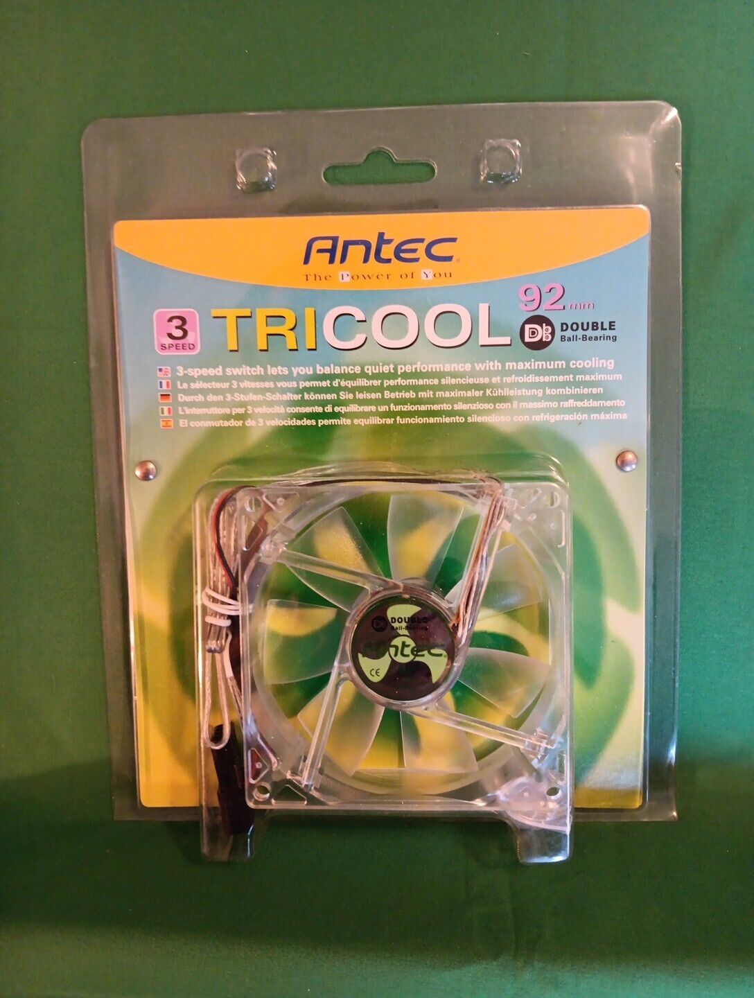 Antec Tricool Fan 92mm 3 Speed Double Ball-Bearing NEW