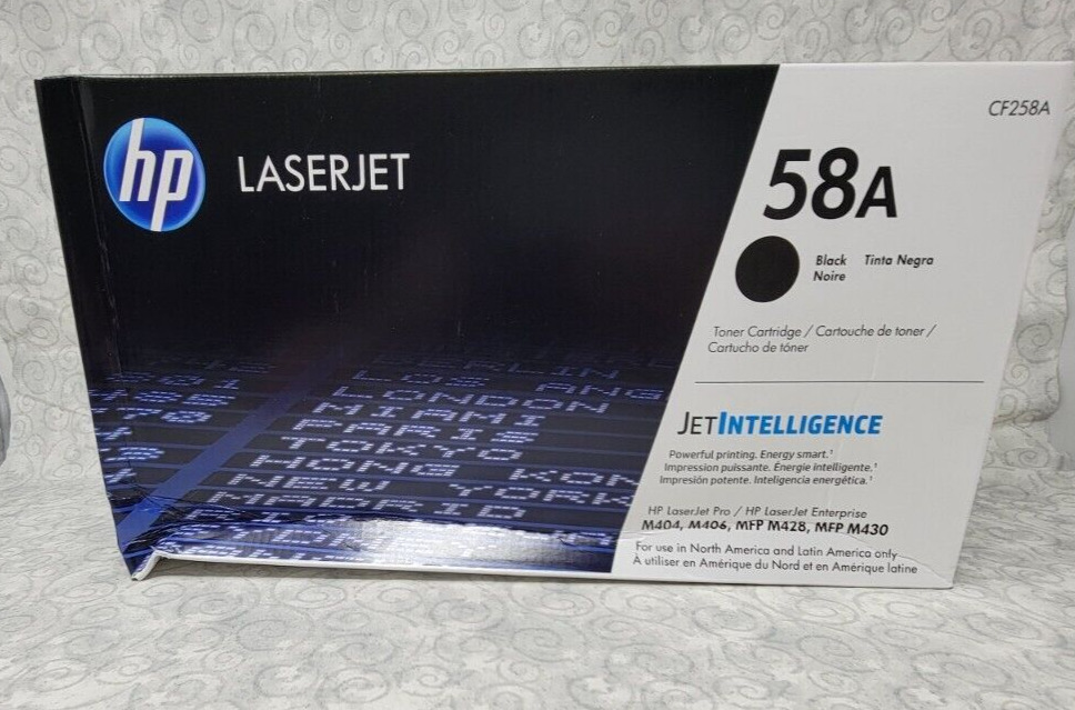 HP 58A LaserJet Black Toner Cartridge - Genuine HP- New / Box has Wear