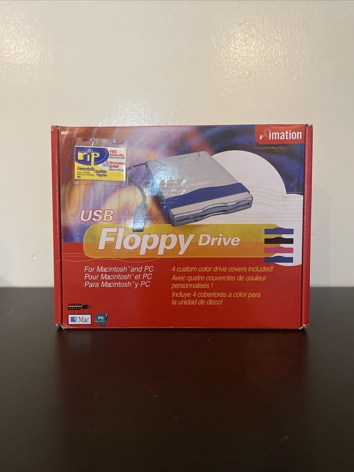 Imation USB Floppy Drive Macintosh & Pc Computer Disc Reader -