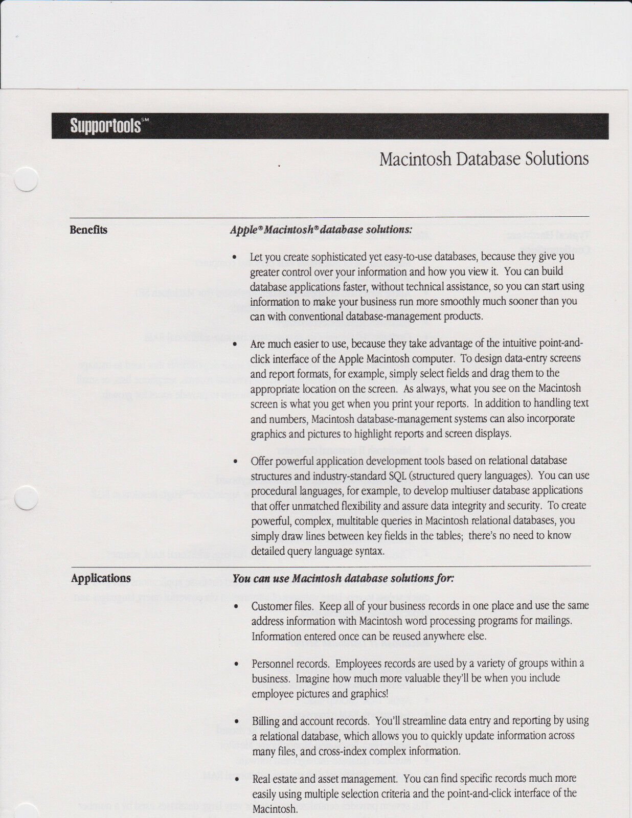 Macintosh Spreadsheet Solutions (6pages) Final Price