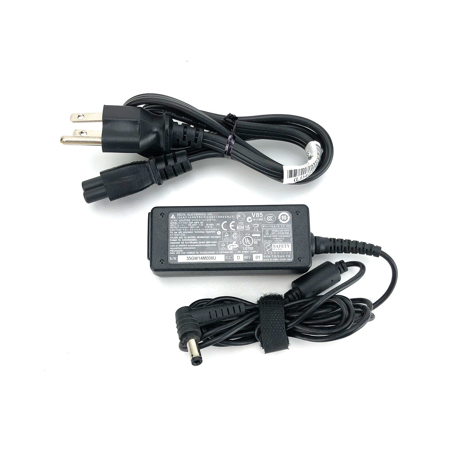 Genuine Delta ADP-40PH BD AC Power Adapter Laptop MSI computers W/Cord