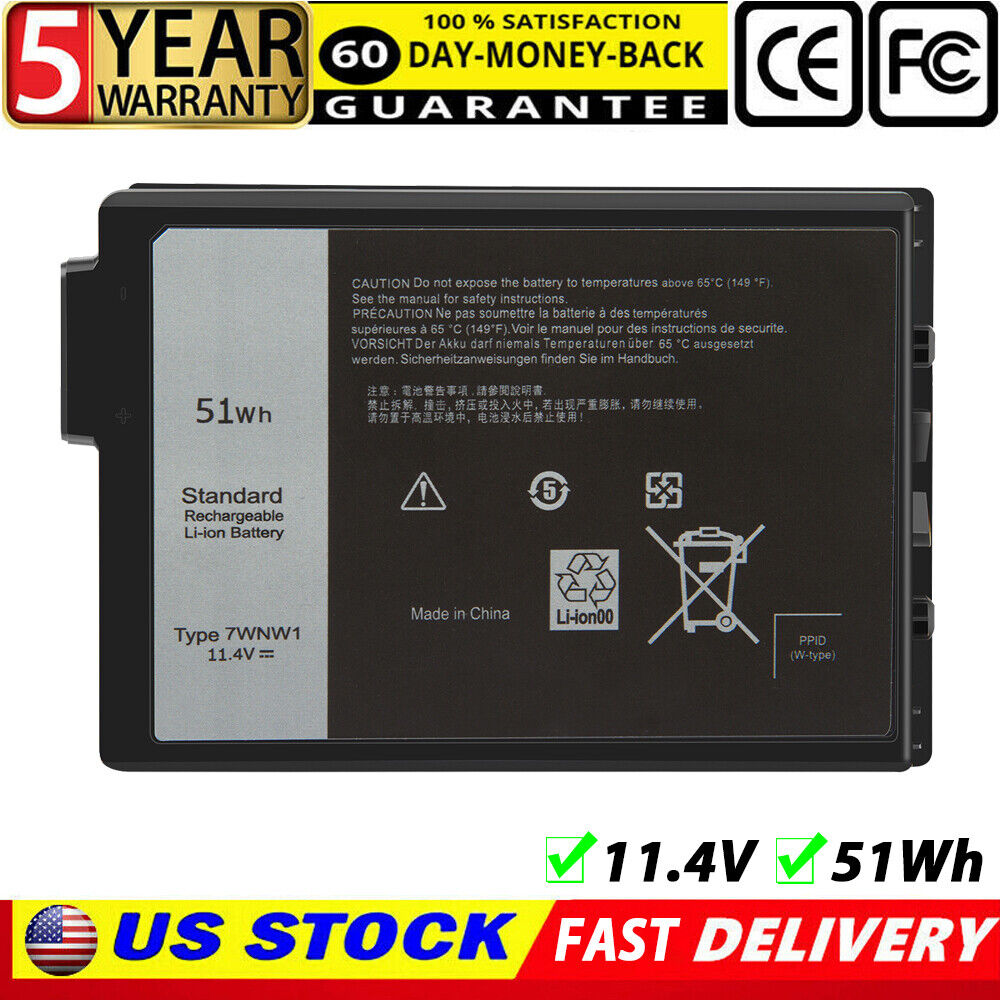 For Dell 7WNW1 Laptop Battery For Dell Latitude 7424 5424 5420 Rugged Notebook