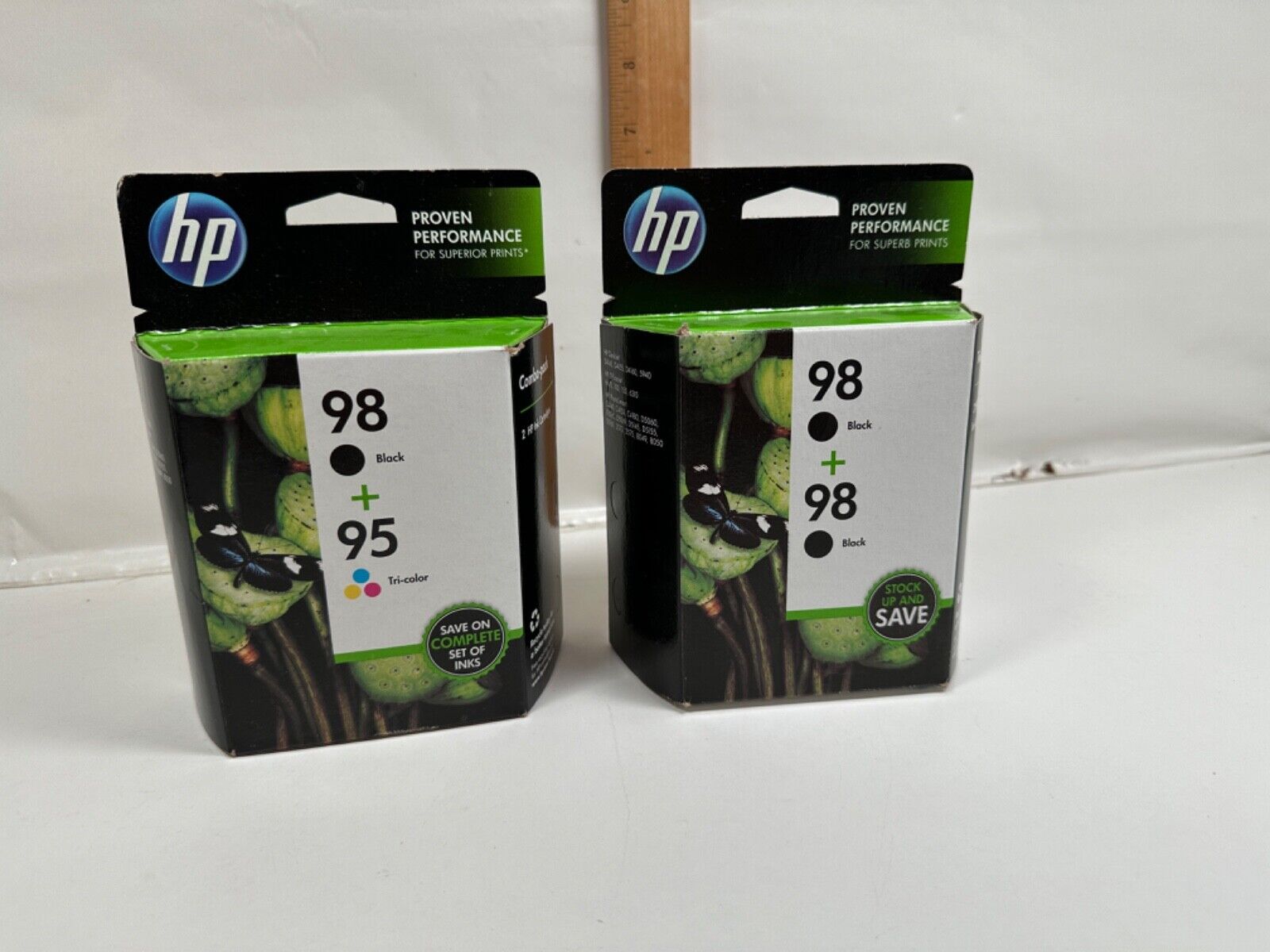 HP 98 Black HP 95 Tri-color Combo Ink Plus 2 Black Cartridges Exp 2017 CB327FN