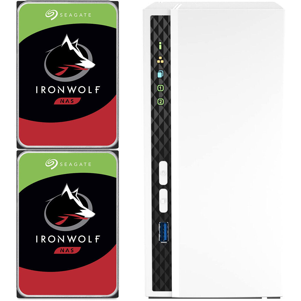 QNAP TS-233 2-Bay 2GB RAM and 4TB (2 x 2TB) of Seagate Ironwolf NAS Drives