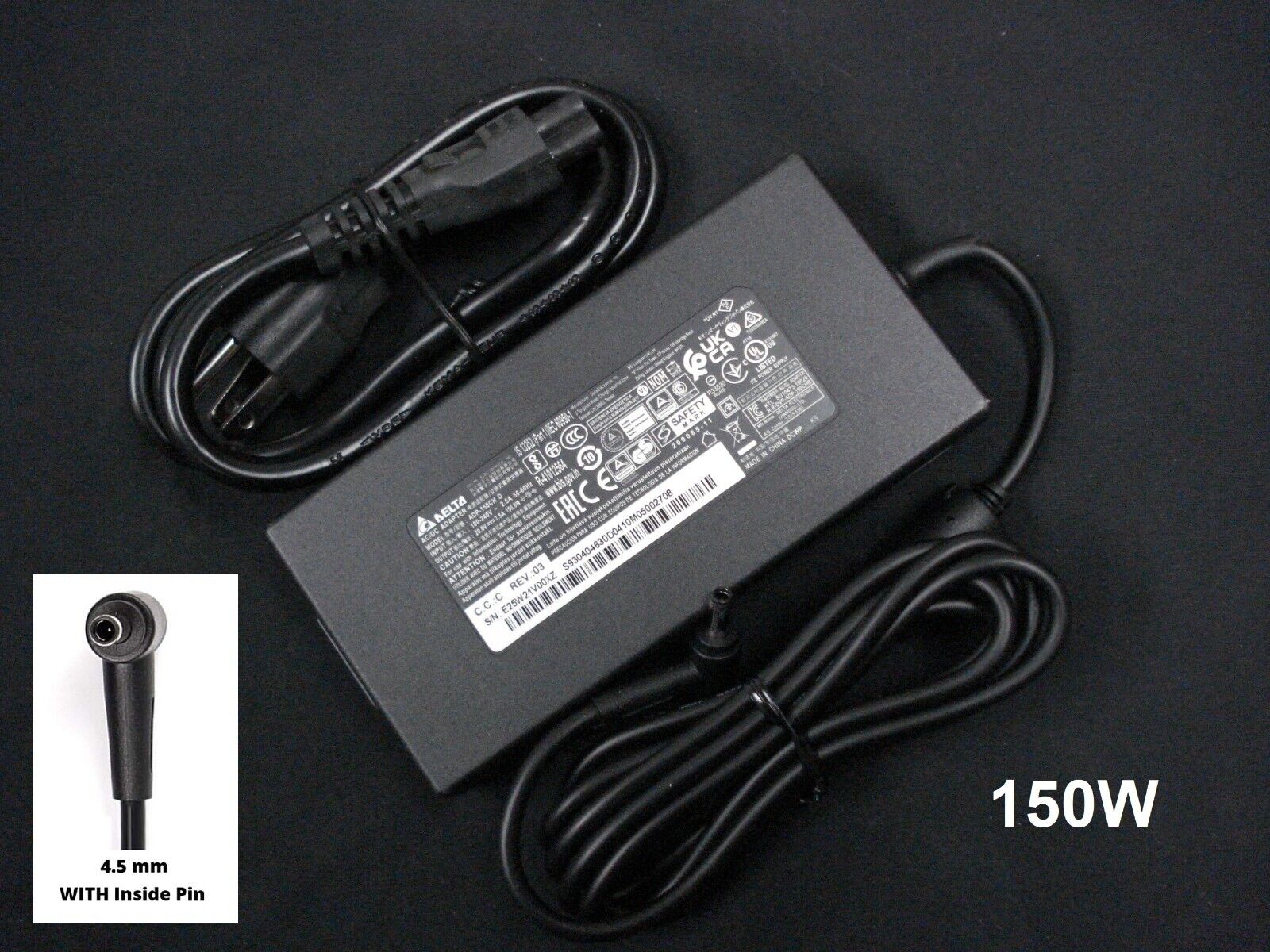 DELTA 150W 20V AC Adapter for MSI GF63 GF75 GF76 Pulse GL66 GL76 WF66 WF76 OEM