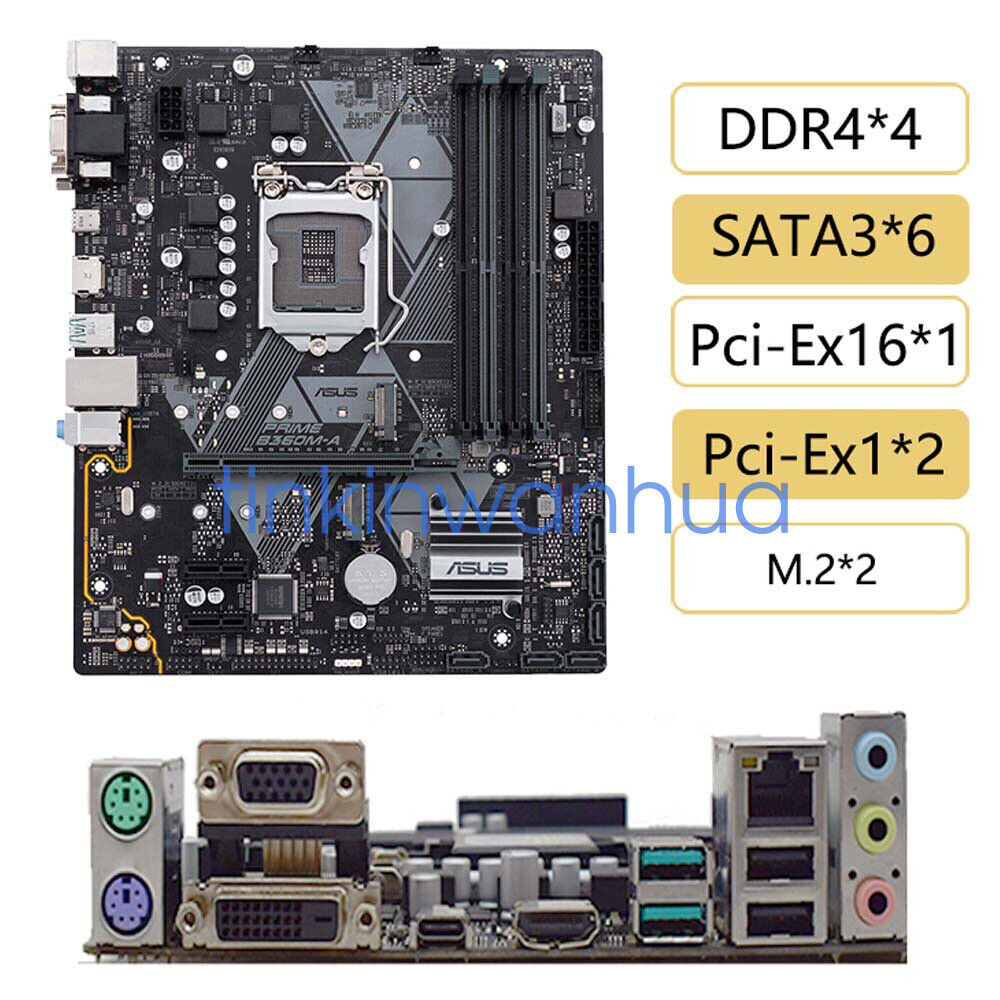 For ASUS PRIME B360M-A LGA1151 DDR4 VGA+DVI+HDMI 2×M.2 Micro ATX Motherboard