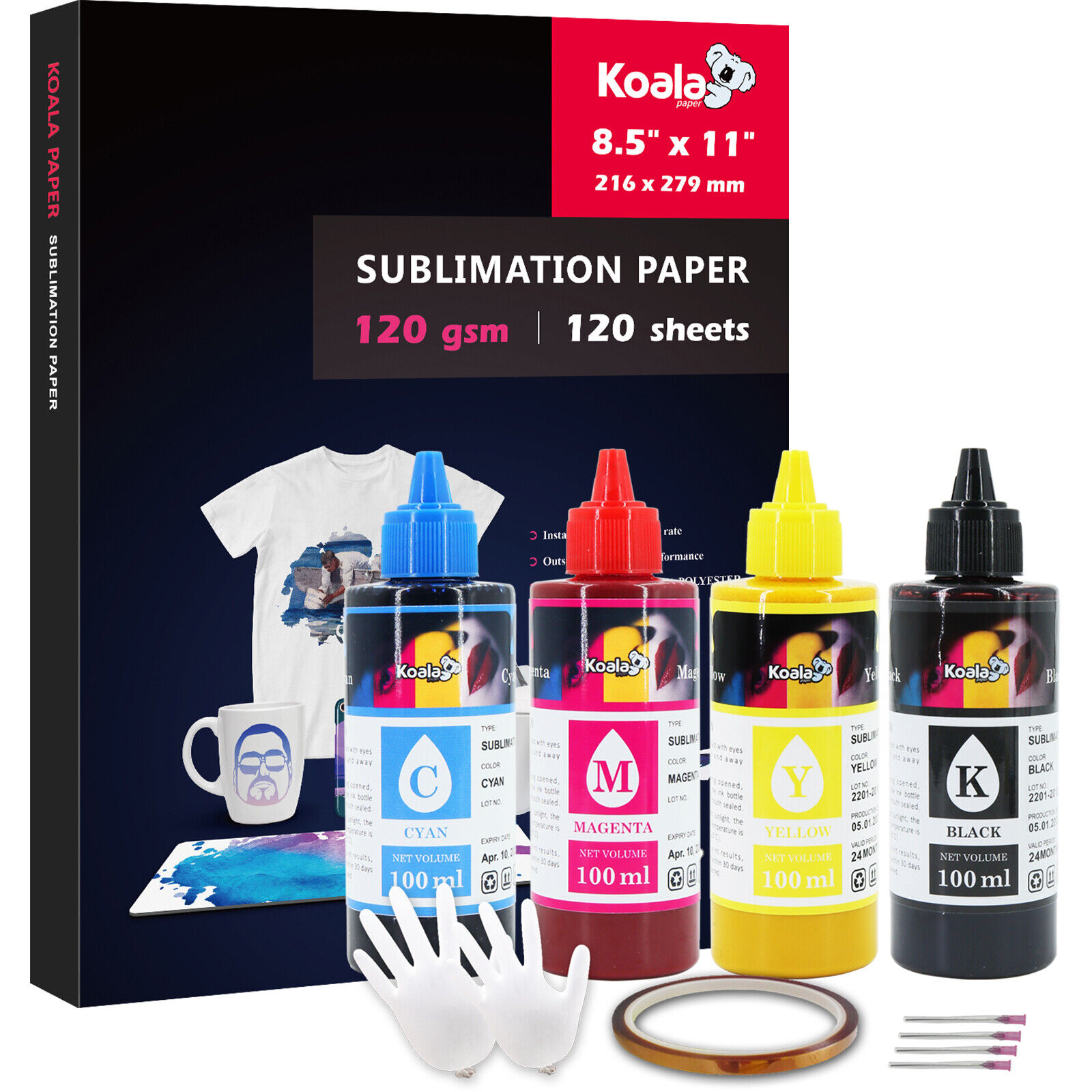 Bundle 120 Sheets Koala Sublimation Paper and Ink Compatible with Epson Inkjet