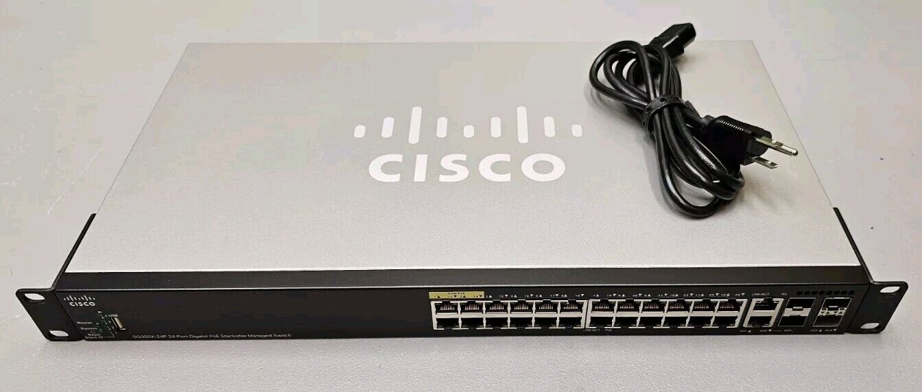 Cisco SG350X-24P-K9 | 24-Port Gigabit PoE Managed Network Switch w/ 4x 10G Ports