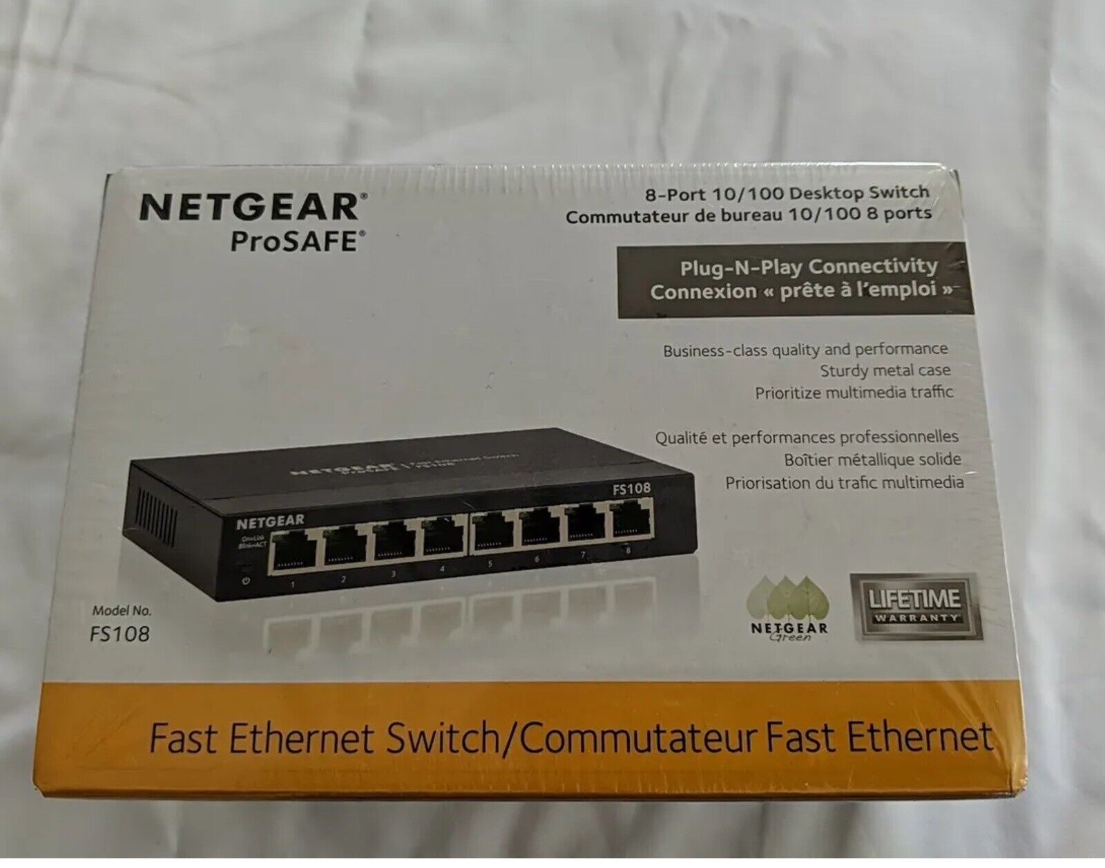 NETGEAR Pro Safe FS108 8-Ports 10/100 MBPS Fast Ethernet Switch