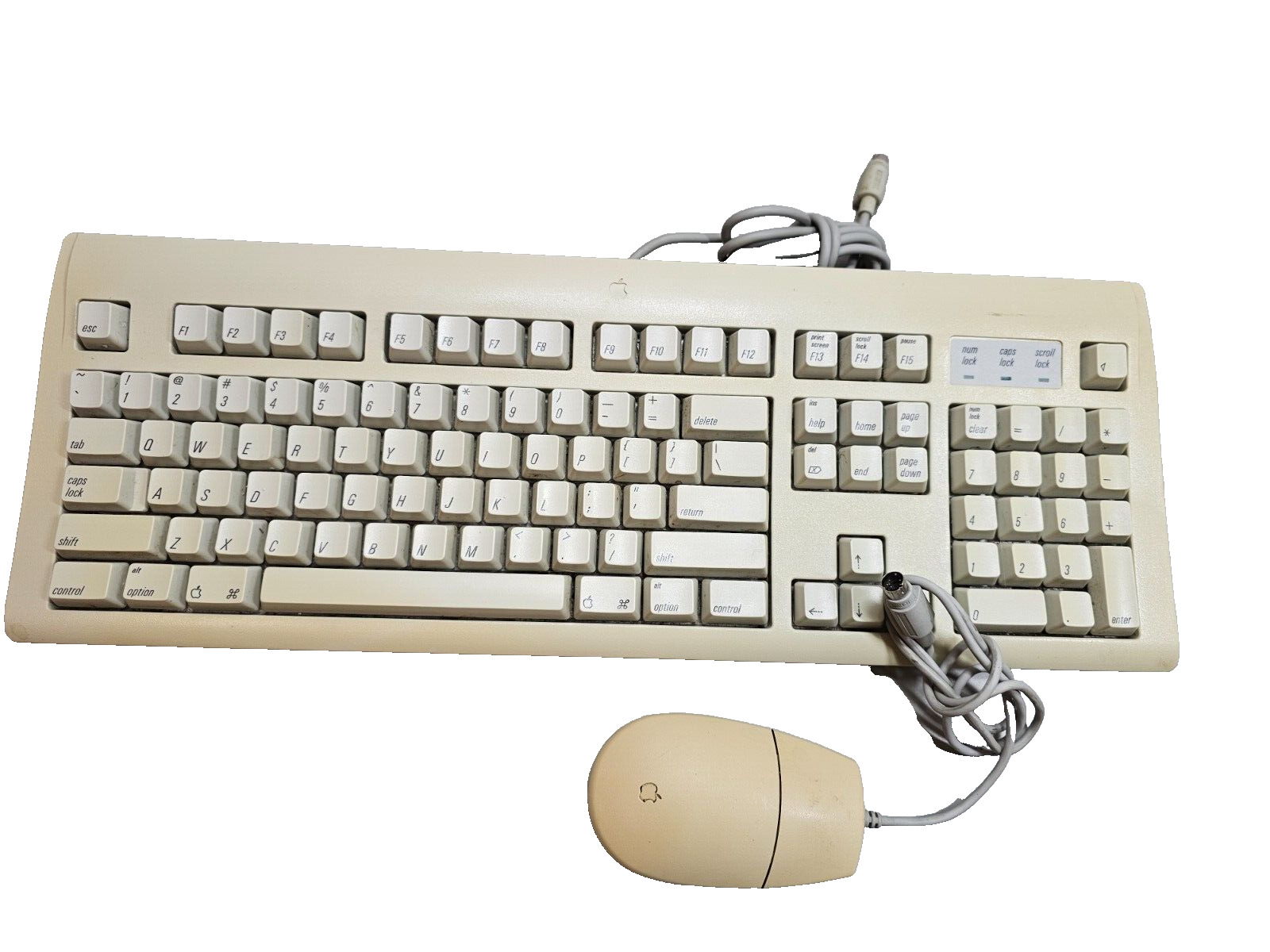 Vintage Apple M2980 AppleDesign Keyboard  & M2706 Bus Mouse II