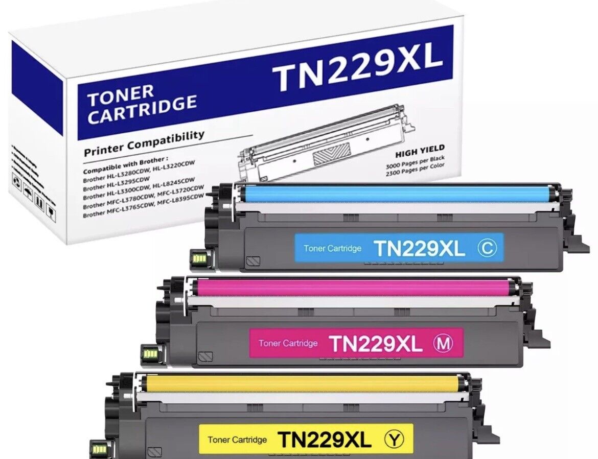 3 Pack TN229XL TN229 Toner Compatible Brother TN229 High Yield Toner Cartridge