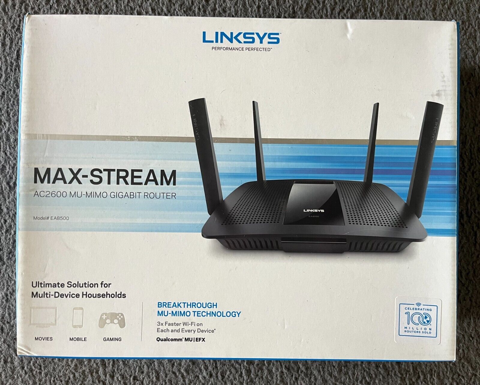 Linksys Max-Stream 1733 Mbps 4-Port Gigabit Wireless AC Router - EA8500