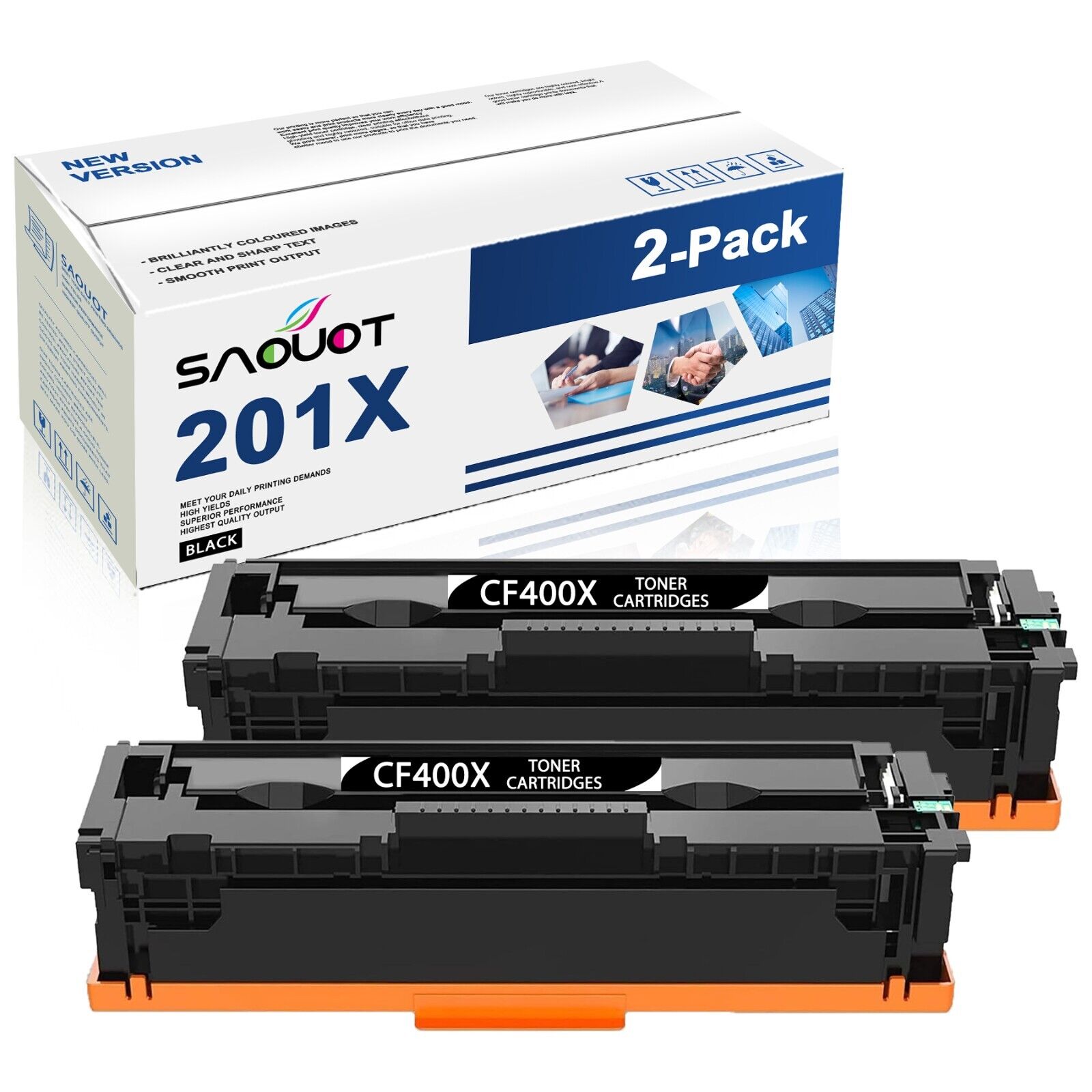201X Black Toner Cartridge Replacement for HP NEW CF400X M252dw M252n, 2 Pack