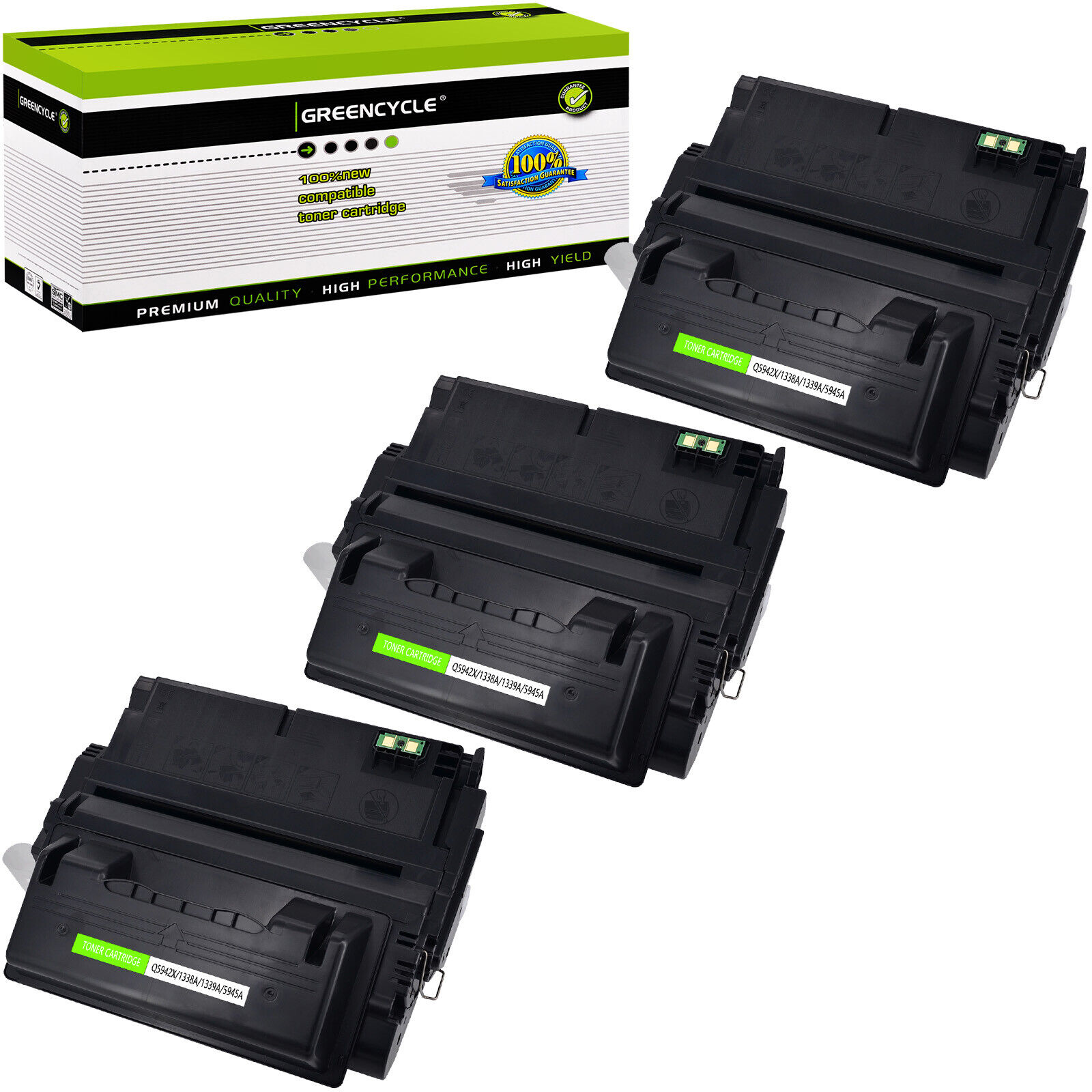 3PK High Yield Toner Q1339A 39A Fit For HP LaserJet 4300 4300n 4300DTNSL Printer