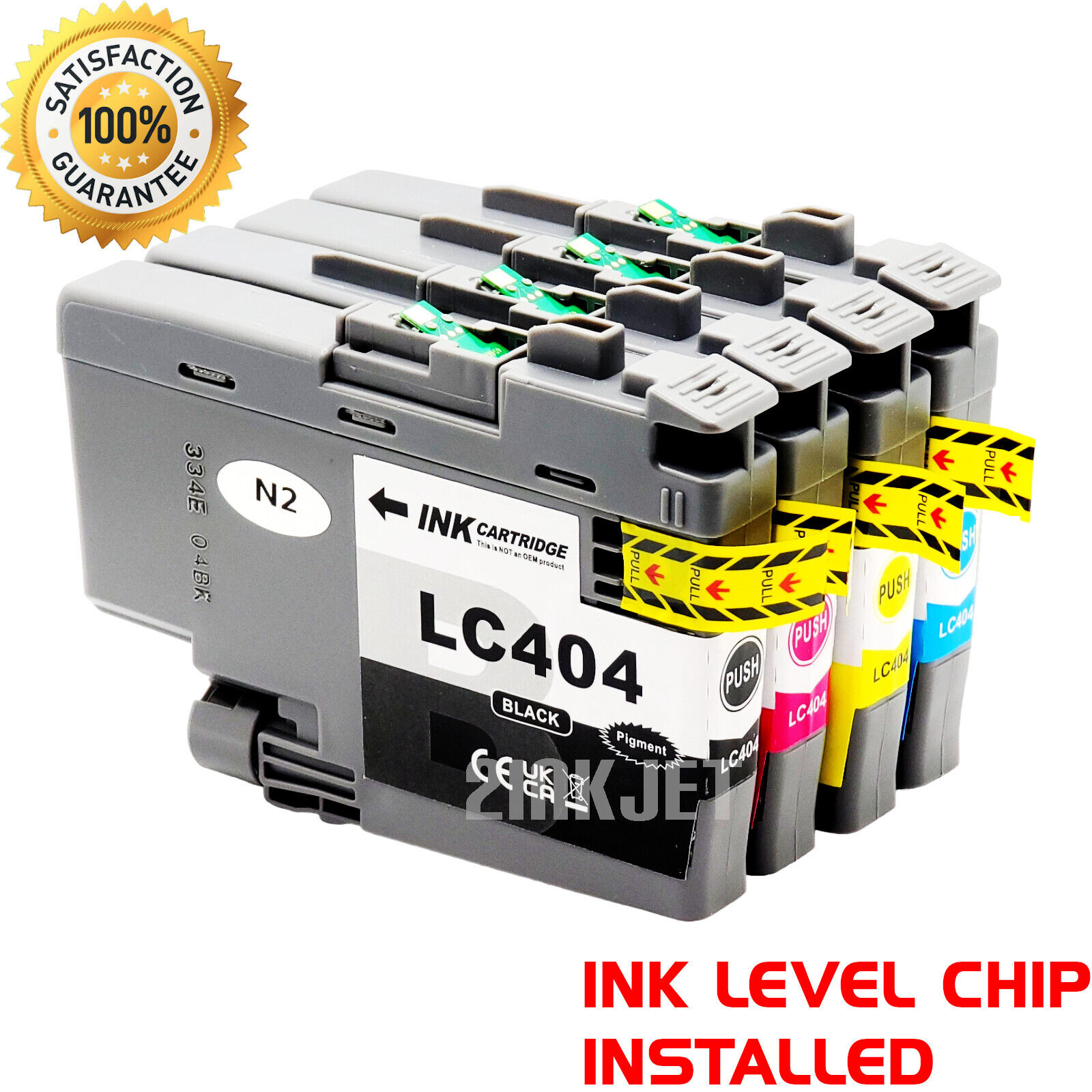 4 Pack LC404 Ink Cartridges for Brother DCP-J1200 MFC-J1205W MFC-J1215W LC-404