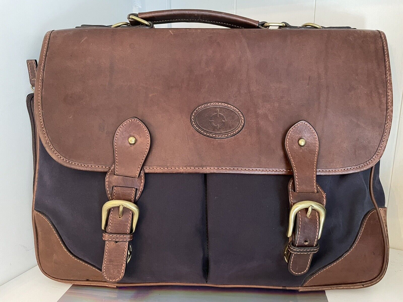 Vintage FRANKLIN COVEY Canyonlands Nylon/ Leather Briefcase Attache Purse Bag