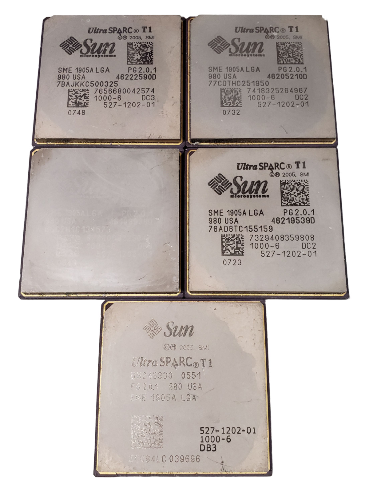 LOT OF 5 Sun Microsystems UltraSPARC T1 Ceramic Processor 527-1202-01 | for Gold