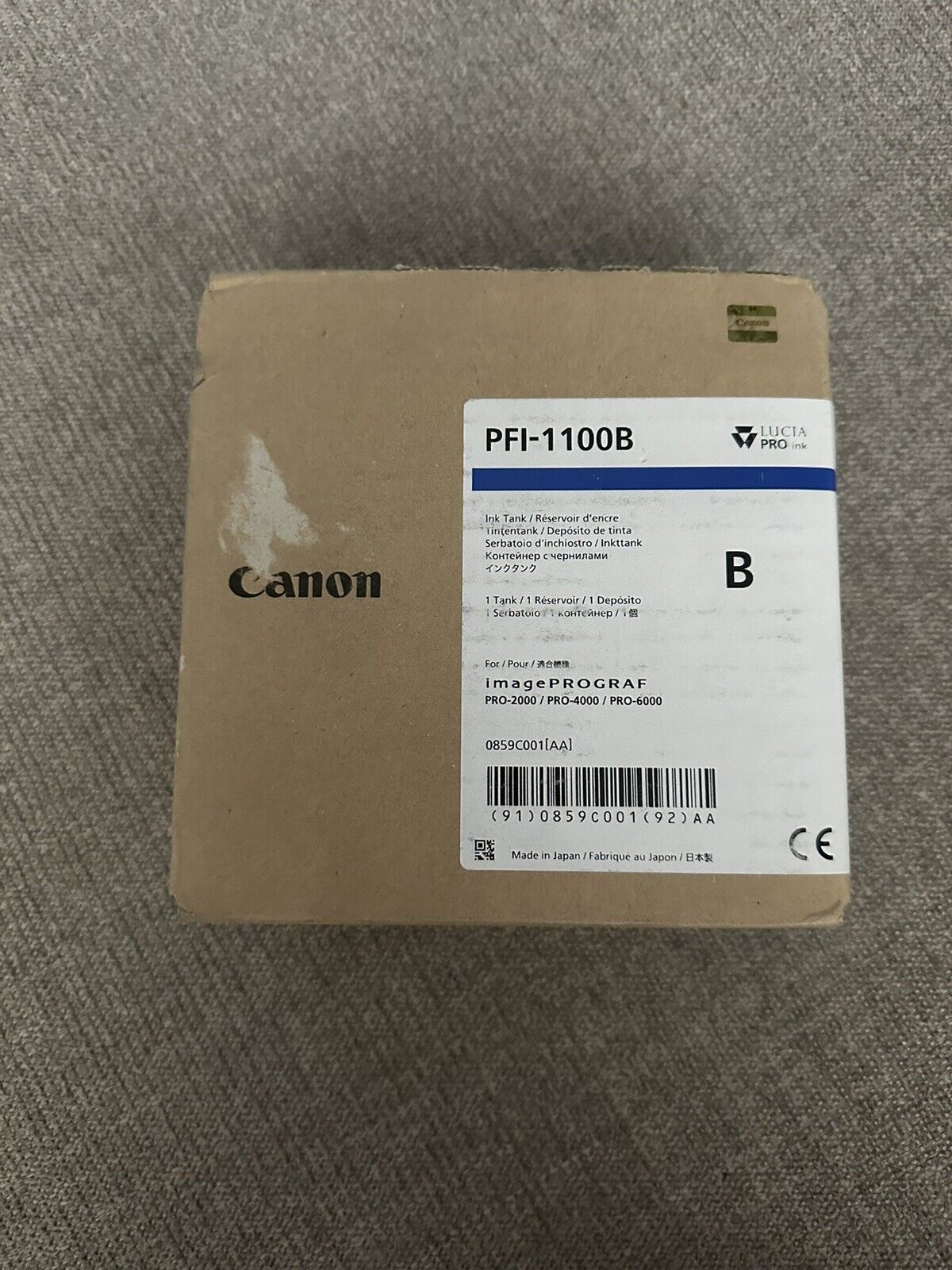 Canon Lucia Pro Pfi-1100 B Ink Cartridge - Blue - Inkjet (0859c001aa) 12/2020