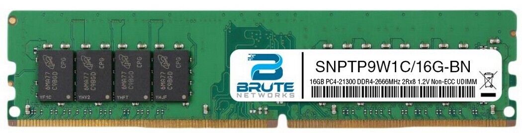 SNPTP9W1C/16G - Dell Compatible 16GB DDR4-2666MHz 2Rx8 1.2V Non-ECC UDIMM