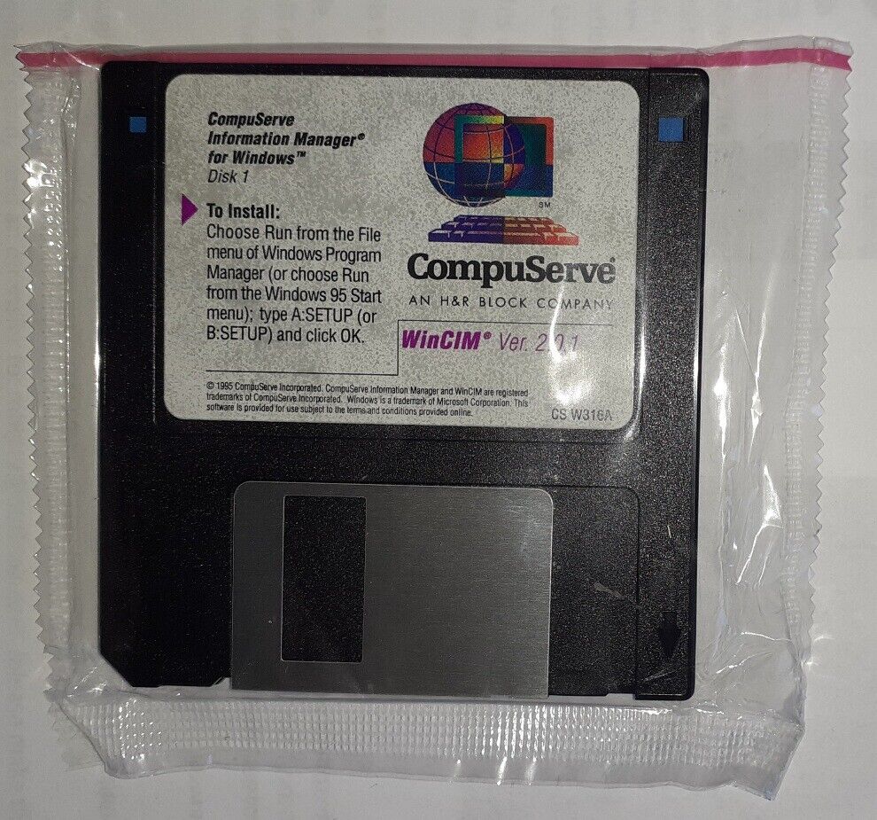 CompuServe WinCIM 2.0.1  3.5 Floppy Disks Vintage 1995 NEW SEALED