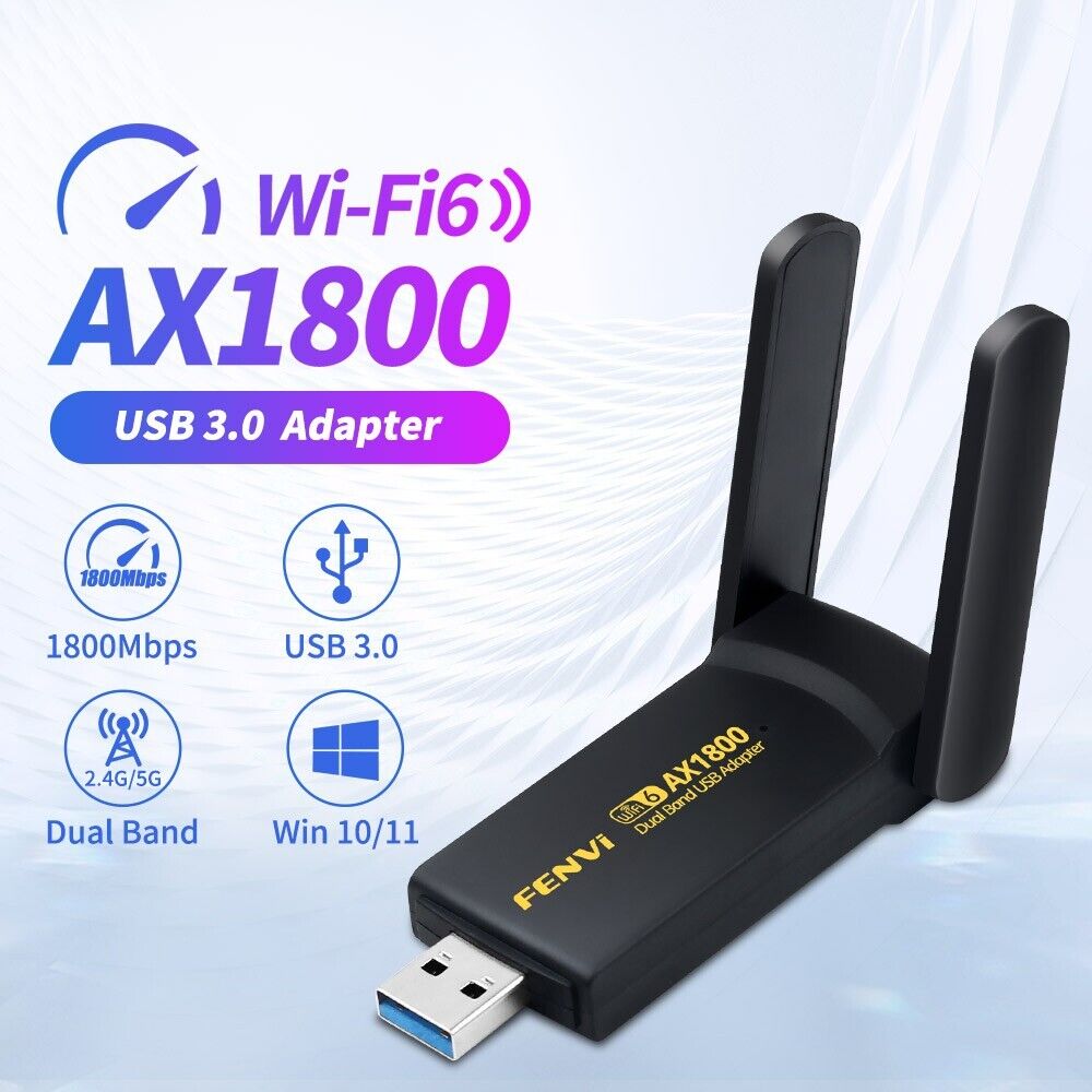 Wifi 6 USB Adapter AX1800 MT7921 Dual Band Wireless USB3.0 Dongle for PC Desktop